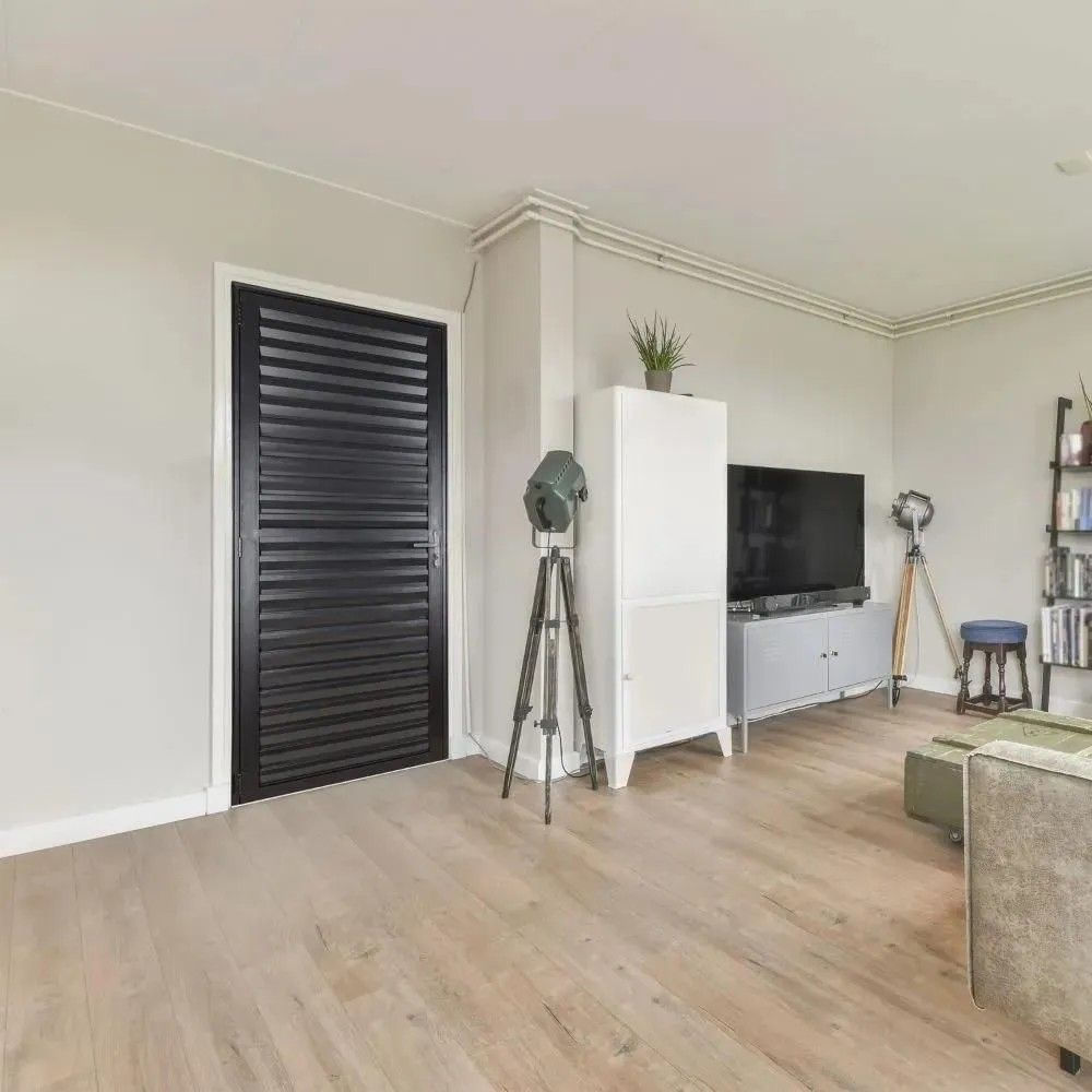 Porta de Alumínio Palheta 210x80 Direita Preta Ecosul Esquadrisul